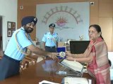 SWAC’s Air Marshal Daljit Singh meets Gujarat CM Anandiben Patel