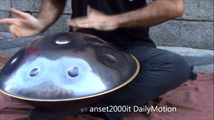 Steelpan Player in Madrid, Spain. Street Music. Musical Instrument from the Caribbean