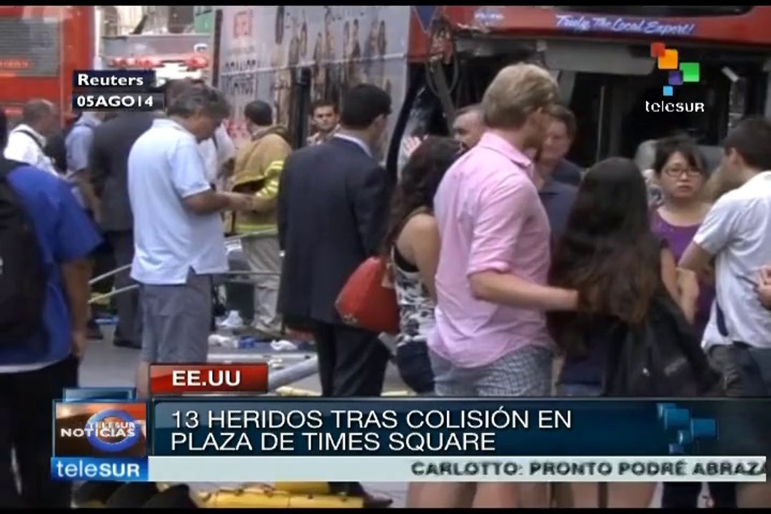 EE.UU.: choque de dos autobuses deja 13 heridos en Times Square