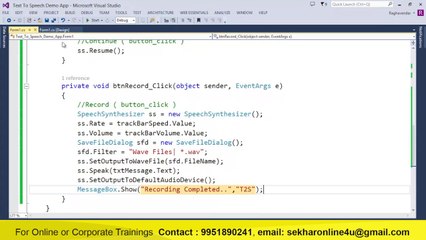 Text to speech application using C#