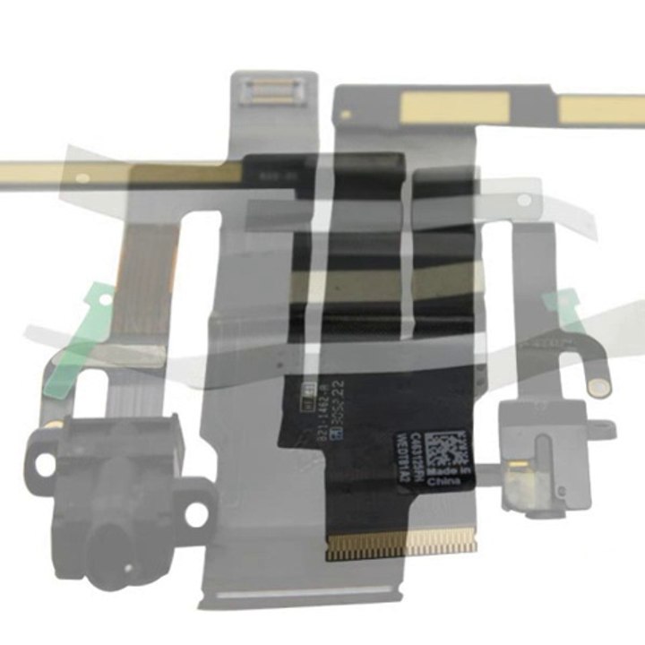Hytparts.com-OEM Replacement Headphone Jack audio Flex Cable 2012 VERSION FIX + PCB BOARD for iPad 2 new