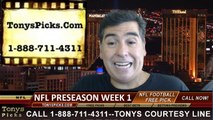 NFL Betting Free Picks and Point Spread Odds Preseason Week 1 All Games Thursday 8-7-2014