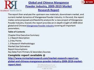 Global and Chinese Manganese Powder Industry 2019