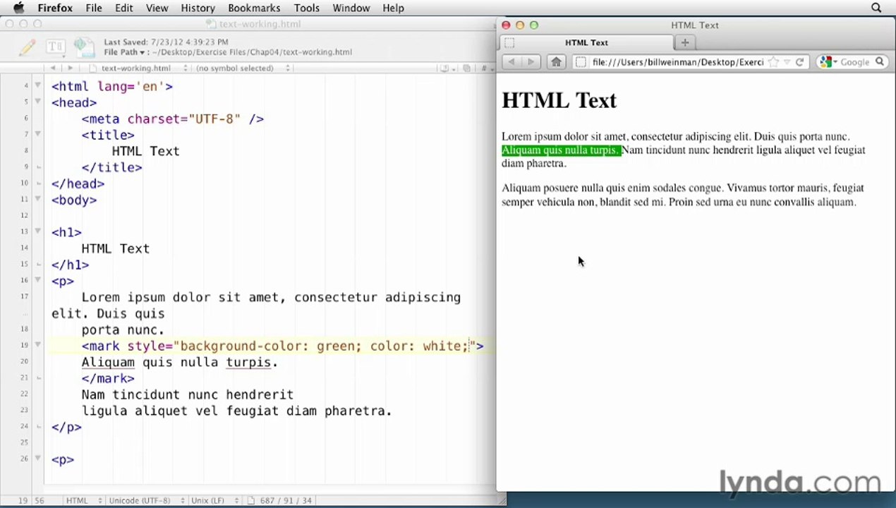 22 - Highlighting text with mark