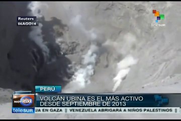 Perú: volcán Ubina incrementa actividad; lanza ceniza y gas