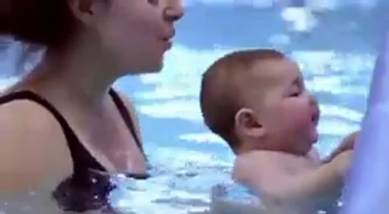 Little Cute Babies swiming