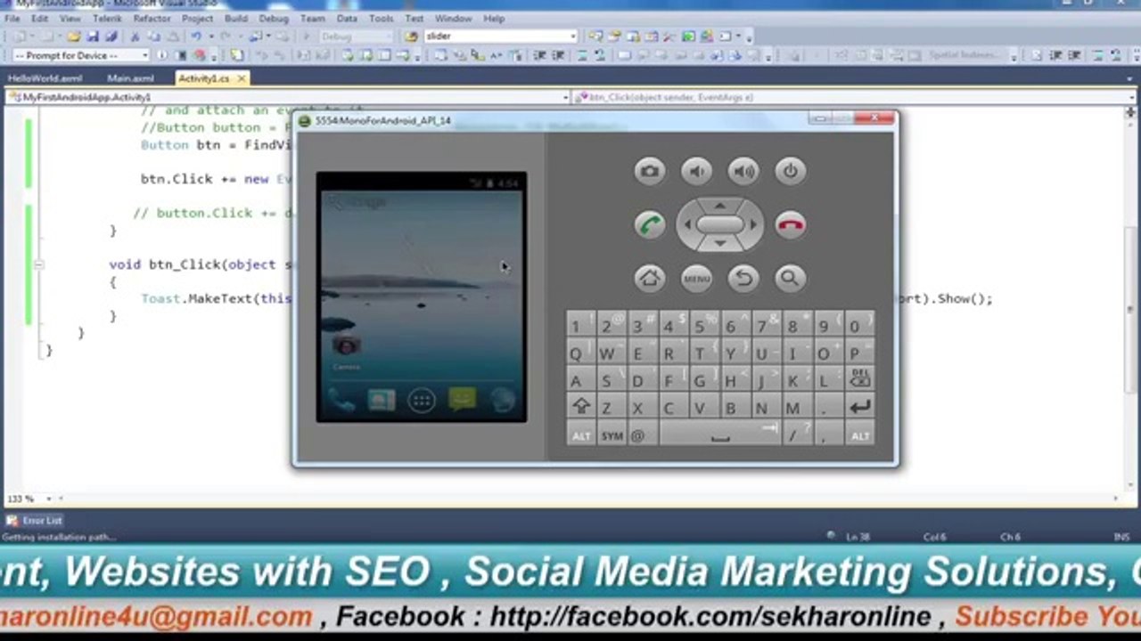 Developing Android Application using Visual C# in FULL HD