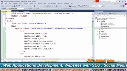 Using BootStrap 3 Table in ASP.NET - Part 2