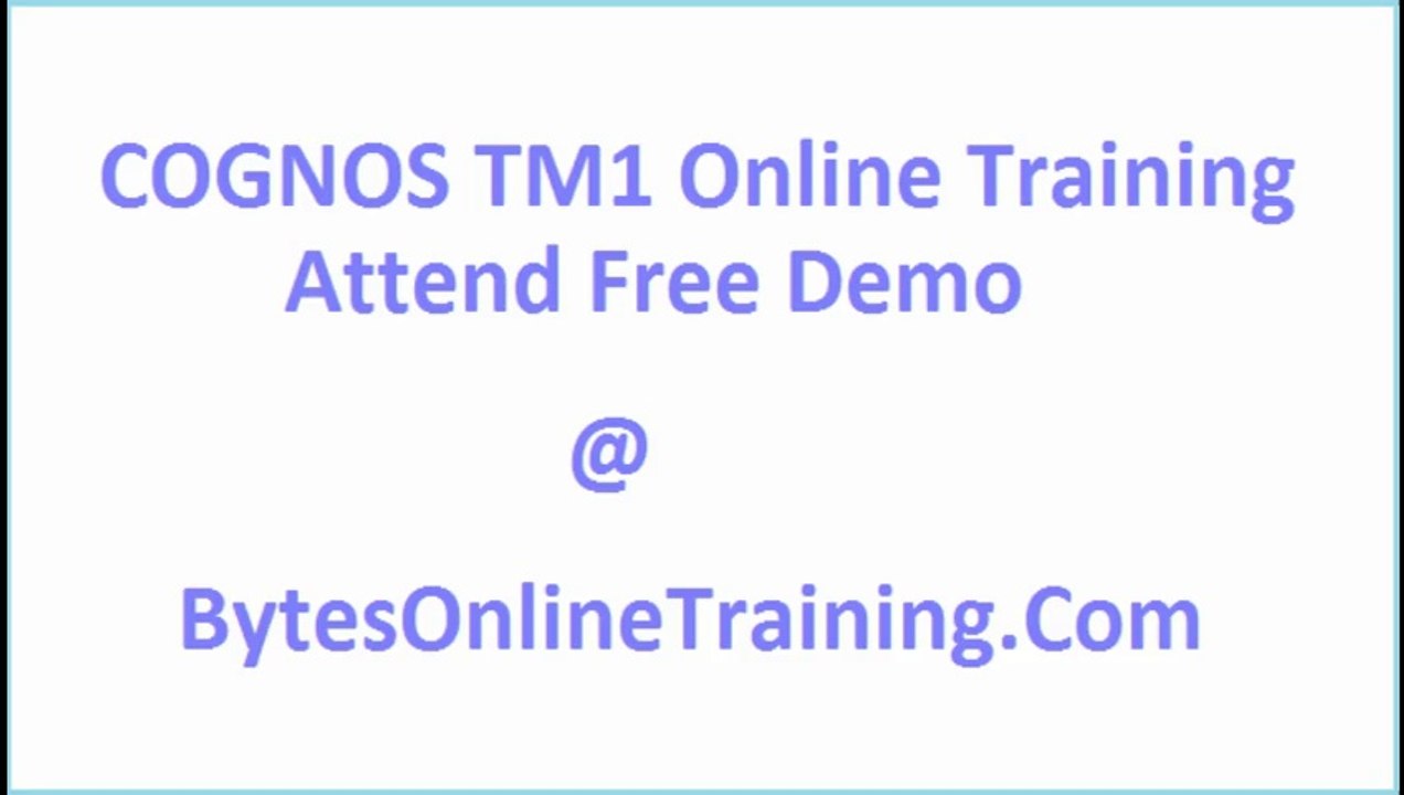 Cognos TM1 Online Training