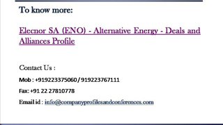 Elecnor SA (ENO) - Alternative Energy - Deals and Alliances Prof