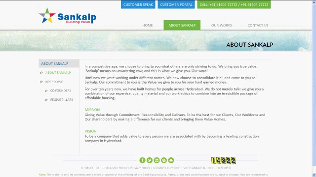 About Sankalp - Builders,Duplex,Gated villas,Premium location luxurious appartments Hyderabad India