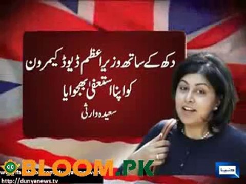 British minister Sayeeda Warsi resigns over government Gaza policy