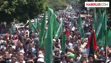 Müzakerelere katılan Filistin heyetine destek gösterisi (1) -