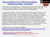 Overview of Cold Chain Logistics Industry in China by Development Process & Environment