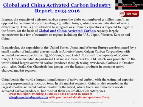 2016 Global and China Activated Carbon Industry Application (Water Treatment, Food & Beverage, Chemical, Pharmaceutical, Automotive)