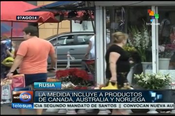 Rusia oficializa prohibición de importar alimentos de EEUU y UE