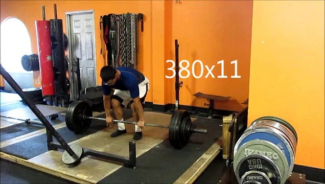 380X11 Deadlift 185X5 Clean 230X5 Front Squat