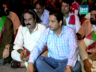 PTI workers stage a protest in Karachi