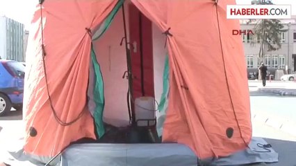 Başbakanın Mitingi Öncesi Hastane Bahçesine Kbrn Çadırı