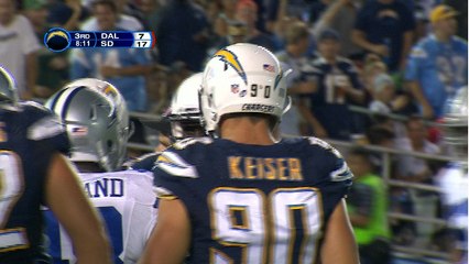 Chargers Keiser forces sack fumble