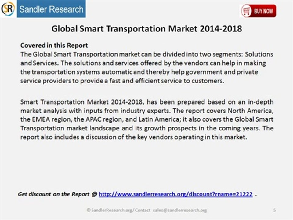Global Smart Transportation Market 2014-2018
