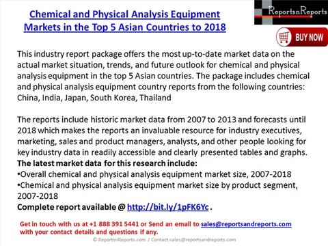 Physical and Chemical Analysis Equipment Industry in the Top 5 Asian Countries to 2018 - Market Size, Trends, and Forecasts
