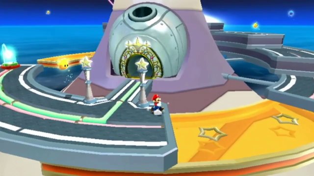 Super Mario Galaxy - Grotte du donjon - Étoile 3 : Dans le sillage de Paulo : le lac souterrain