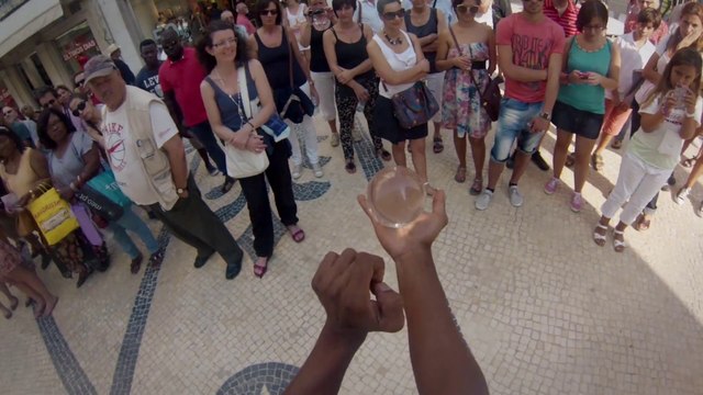 Awesome crystal Ball Street Performer POV !