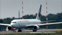 Air Canada Boeing 767. Takeoff at Milan Malpensa Airport. Plane Spotting