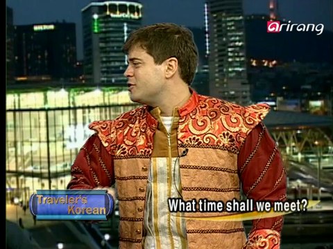 Traveler's Korean (English) S1Ep14 what time shall we meet? 몇 시에 만나요?[myeot si/e man/na/yo]