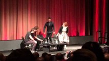 Robert Pattinson and Guy Pierce entering the stage at The Rover Screening and Q&A at BFI Southba