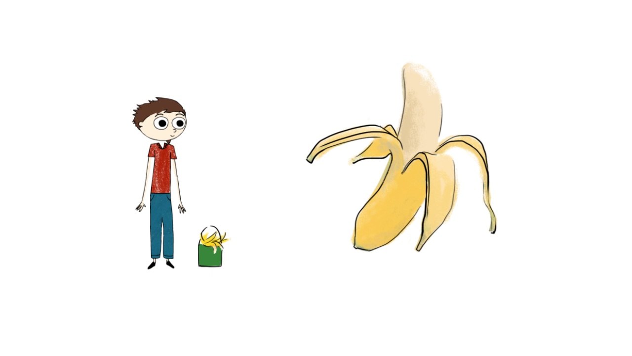 Théo découvre la banane de Guadeloupe et Martin...