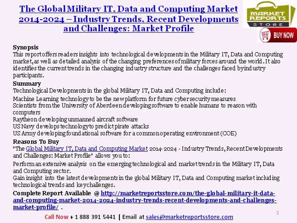 Military IT, Data and Computing Market 2024 Global Forecast and Analysis Report