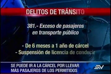 Se puede ir a la cárcel por llevar más pasajeros