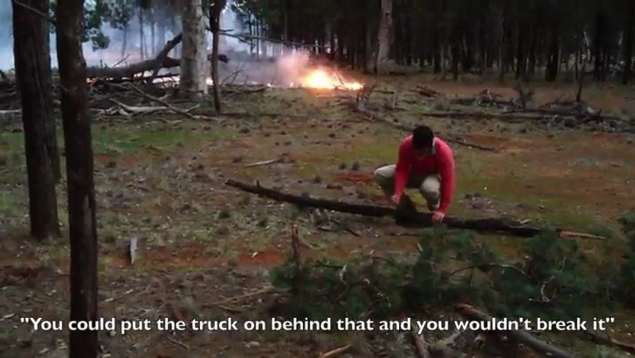 Stupid Guy Splitting Wood For A Bonfire