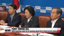 Main opposition party leadership under fire for agreeing special bill on Sewol-ho ferry sinking