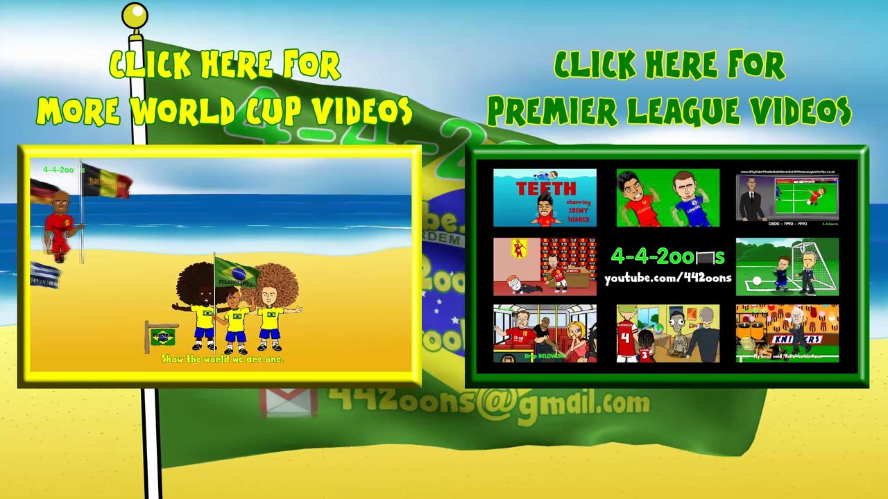 BRAZIL vs GERMANY Highlights 1-7 by 442oons (World Cup 2014 Semi-Final Cartoon 8.7.14)