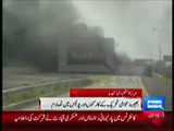 Clash Continue between PAT and Police, Workers Burn A Vehicle