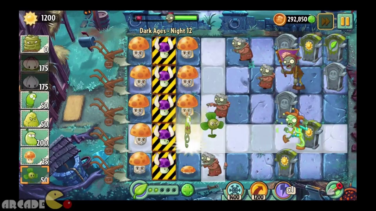 Plants Vs Zombies 2 Dark Ages  Part 2 Replay Best Plants Wizard Zombies Killer