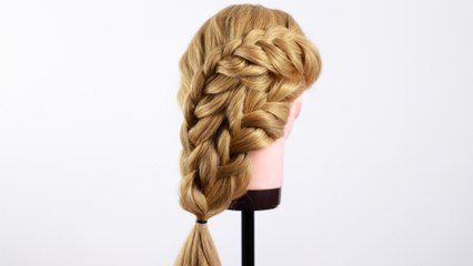 Небрежная прическа из двух косичек. Negligent Hairstyle with Two Braids