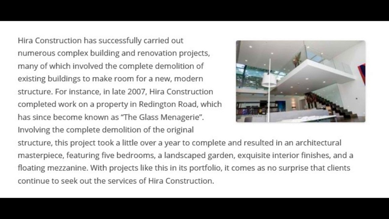 The Glass Menagerie – A Full Range of Building Services from Hira Construction