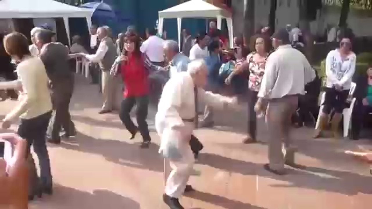 Old man dancing Daft Punk's Around the World