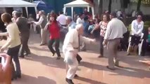 Old man dancing Daft Punk's Around the World
