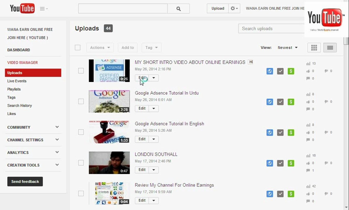 enable And Disable monetization in youtube
