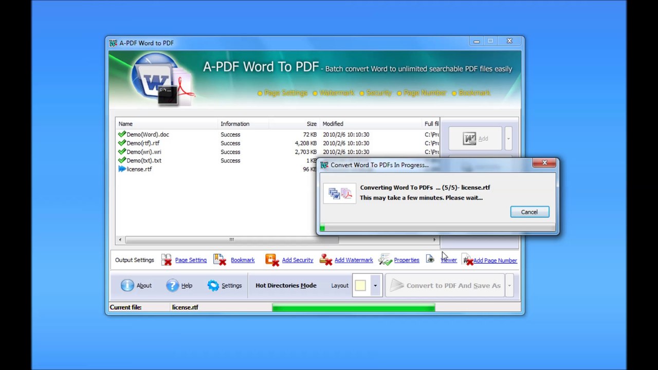 Can I custom page range to convert MS Word file to PDF file