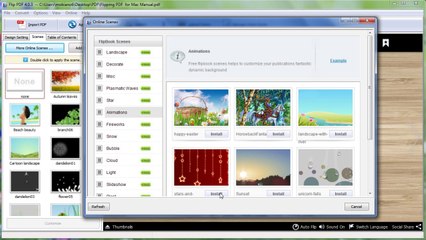 How to get more online flash scenes when you are using A-PDF Flip Book Maker