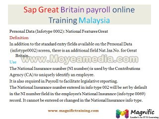 Sap Great Britain payroll online training in mumbai