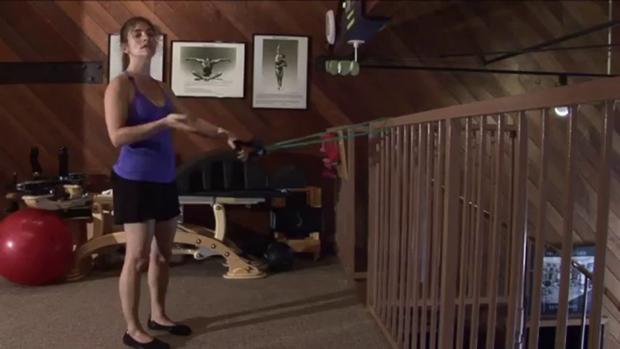 Resistance Band Exercises _ Tricep, Bicep Stretch Band Exercises