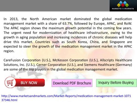 Medication Management Market by Services, Mode of Delivery & Systems - 2019