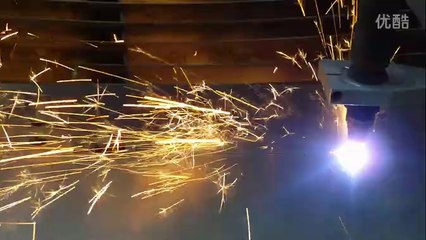 CNC plama cutting machine with torch height control function work on steel video